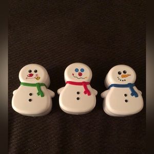 Set Of 3 Matchbox Secret Snowmen Car Holder Containers.